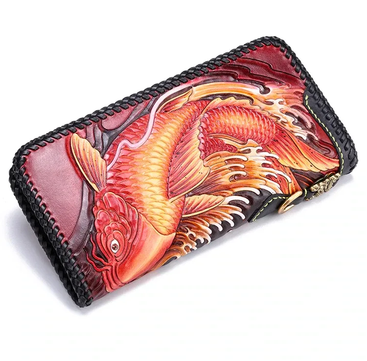 Masterpiece Engraved Leather Long Wallet – Saigon Leather Exclusive E713 - Image 4
