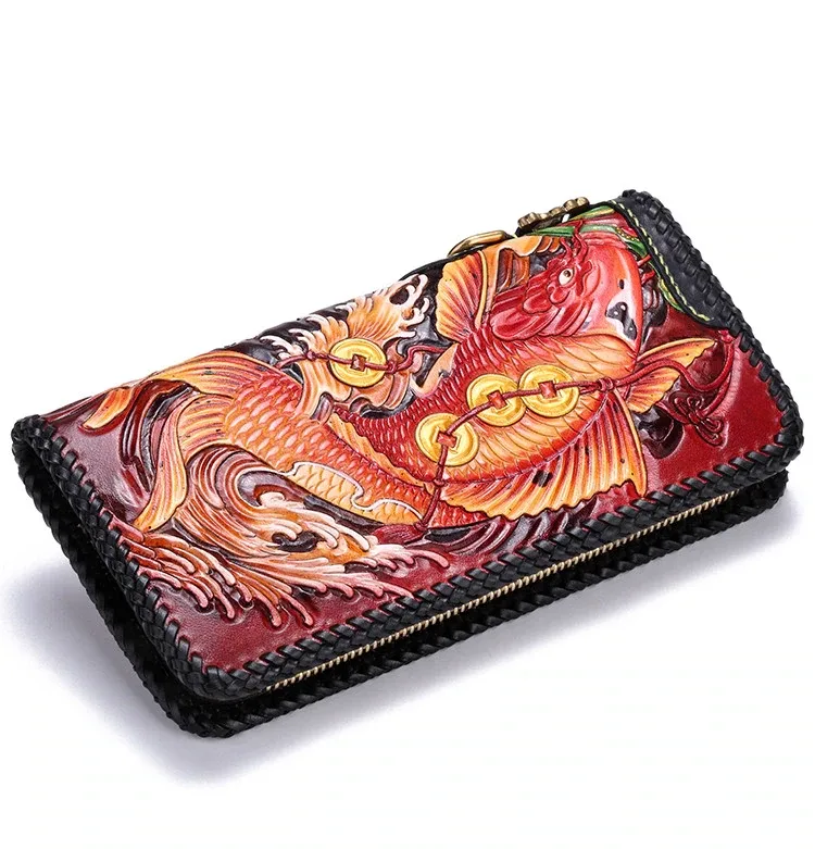 Masterpiece Engraved Leather Long Wallet – Saigon Leather Exclusive E713 - Image 2