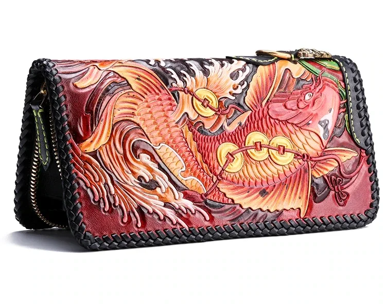 Masterpiece Engraved Leather Long Wallet – Saigon Leather Exclusive E713 - Image 5