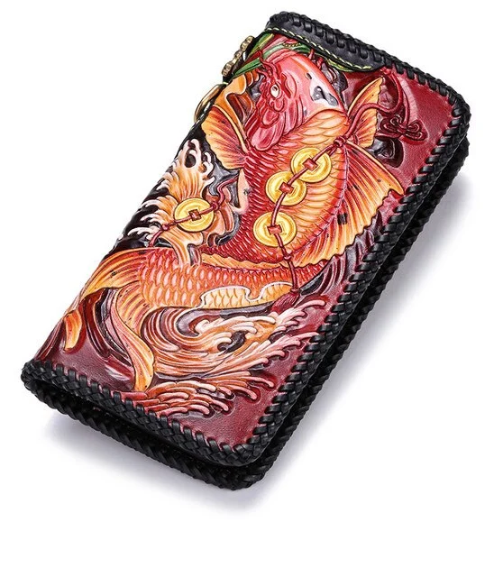 Masterpiece Engraved Leather Long Wallet – Saigon Leather Exclusive E713 - Image 6