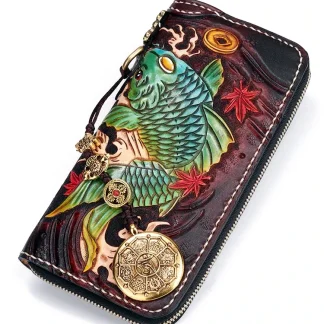 Premium Custom Engraved Leather Long Wallet – Saigon Leather E715