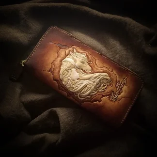Saigon-Leather Custom Engraved Long Wallet E725