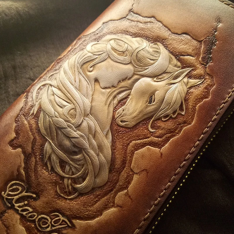 Saigon-Leather Custom Engraved Long Wallet E725 - Image 2