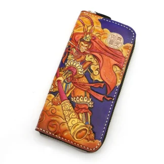 Saigon-Leather Artistic Engraved Leather Long Wallet E726