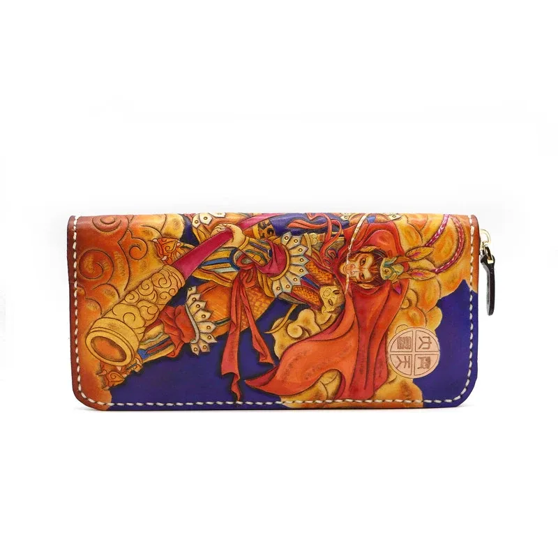 Saigon-Leather Artistic Engraved Leather Long Wallet E726 - Image 3