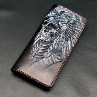 Saigon-Leather Masterpiece Carved Long Wallet E727