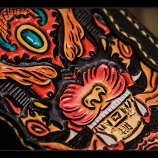 Saigon-Leather Elegance Carved Long Wallet E730