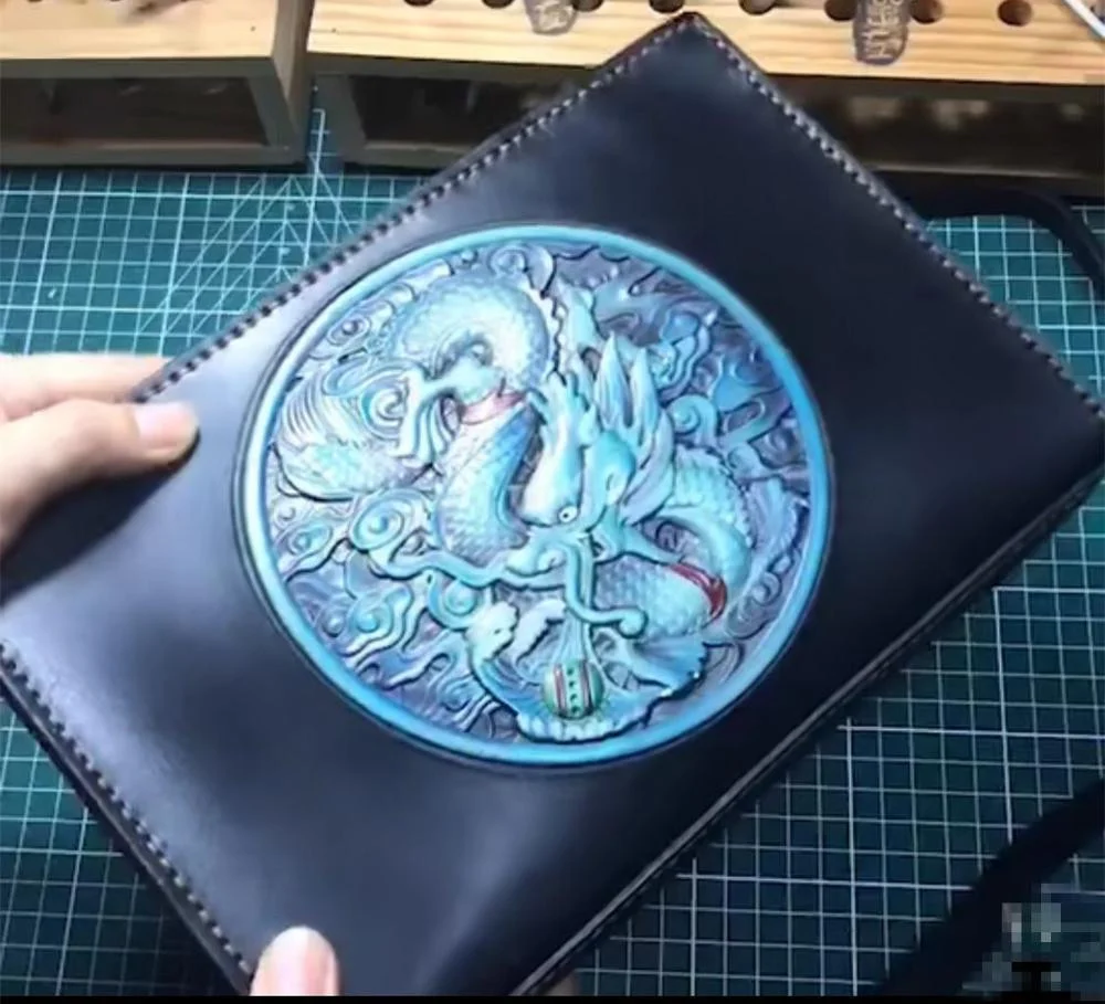 Custom Hand-Carved Leather Handbag - Made by Saigon Leather - Image 6