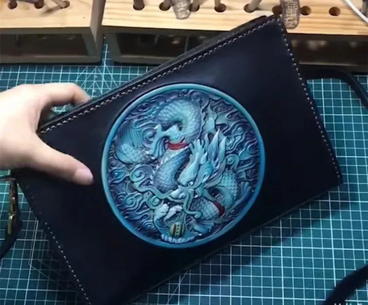 Custom Hand-Carved Leather Handbag - Made by Saigon Leather - Image 5