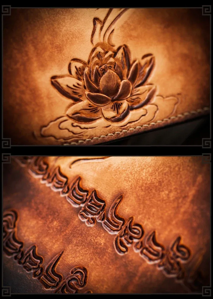 Customizable Artfully Engraved Leather Handbag HB522 - Image 4