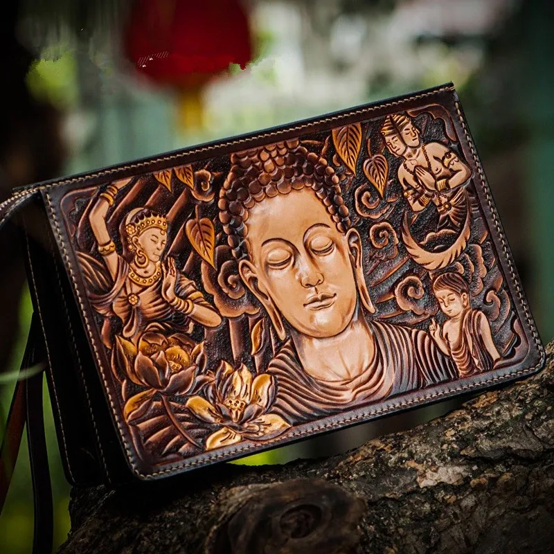 Customizable Artfully Engraved Leather Handbag HB522