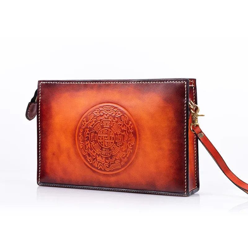 Customizable Artfully Engraved Leather Handbag HB524