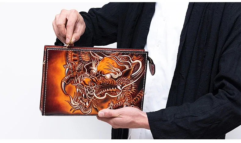 Customizable Artfully Engraved Leather Handbag HB524 - Image 5