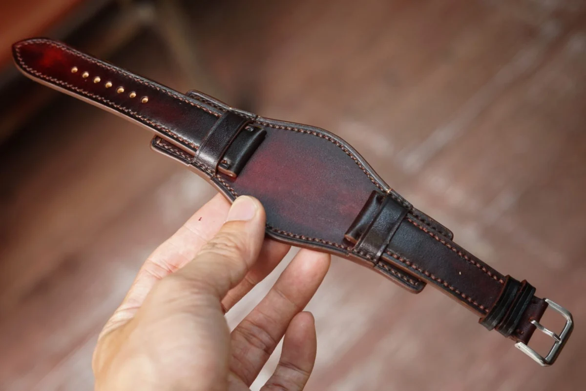 Custom Patina Leather Watch Strap
