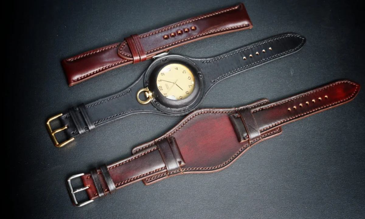 Custom Patina Leather Watch Strap - Image 3