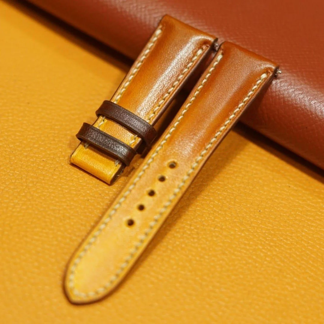 Saigon-Leather Handcrafted Patina Leather Watch Strap - Image 3