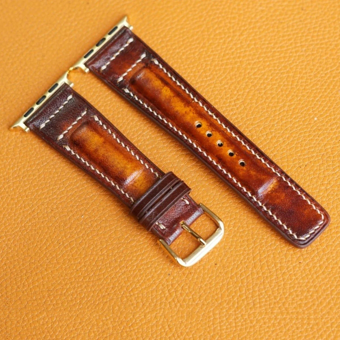 Saigon-Leather Handcrafted Patina Watch Strap