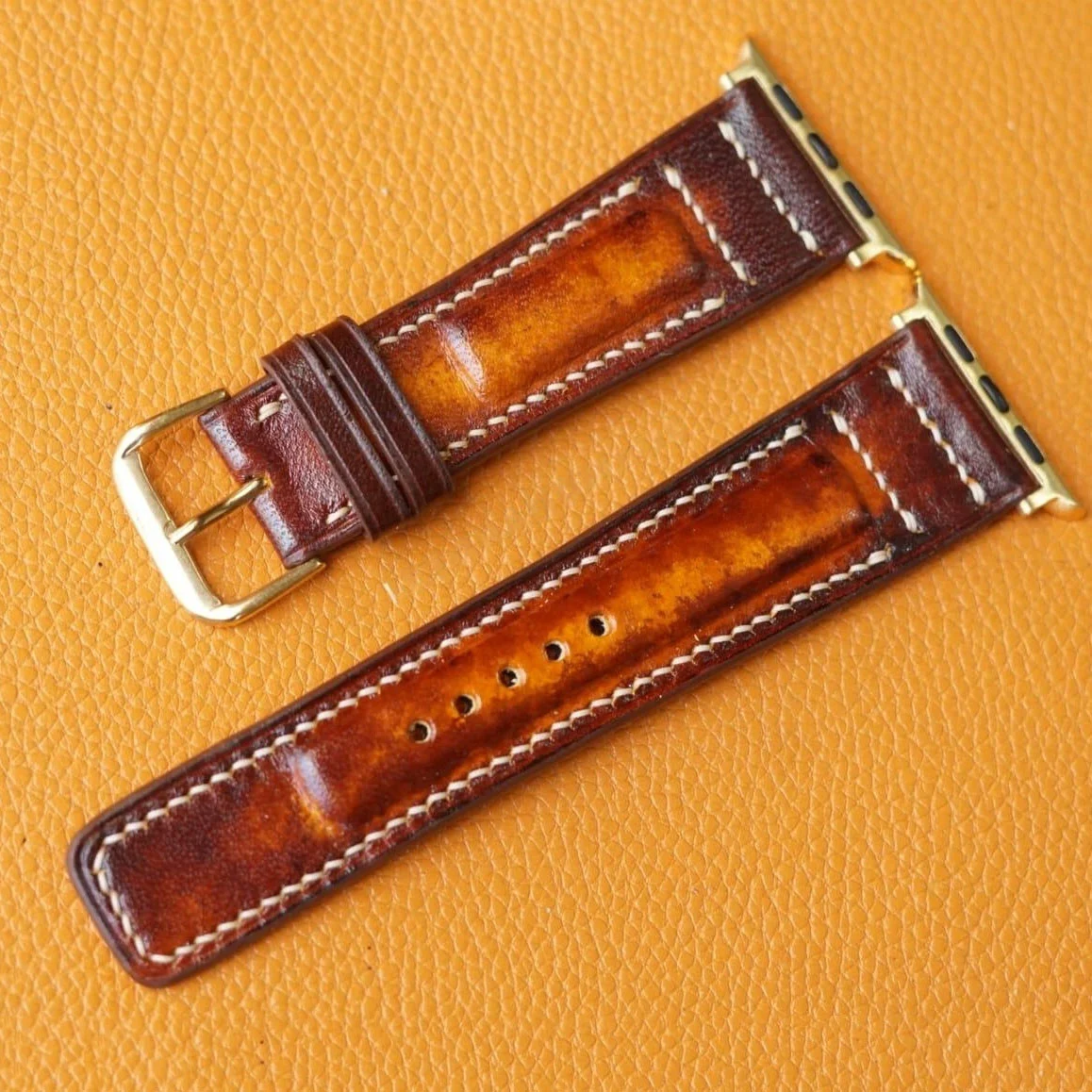Saigon-Leather Handcrafted Patina Watch Strap - Image 2
