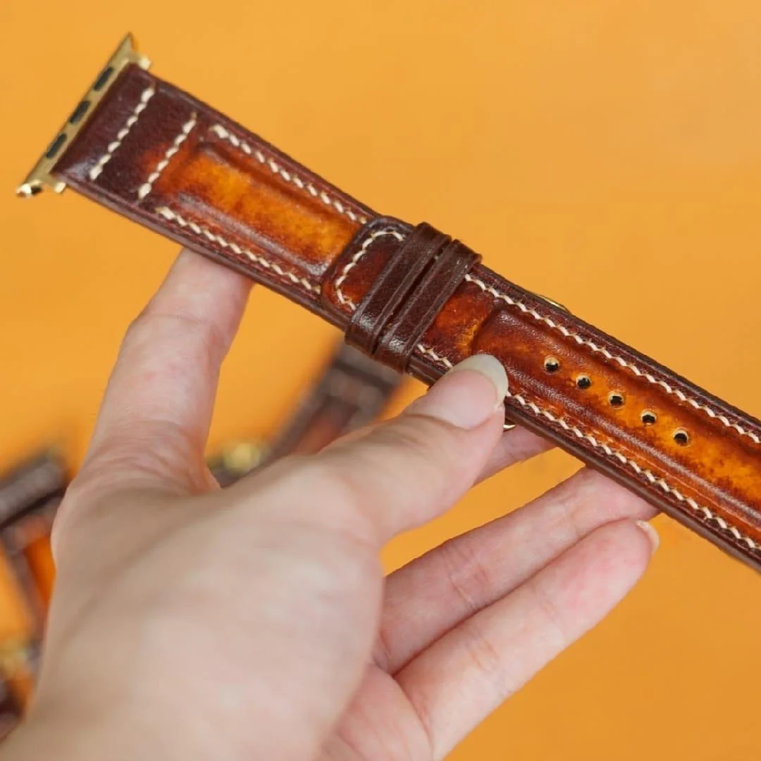 Saigon-Leather Handcrafted Patina Watch Strap - Image 3