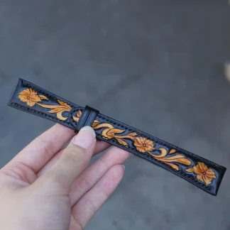 Saigon-Leather Artfully Engraved Leather Watch Strap