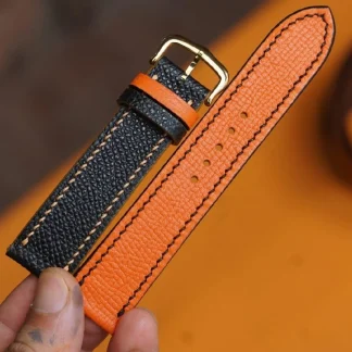 Saigon-Leather Handcrafted Two-Tone Saffiano Leather Watch Strap