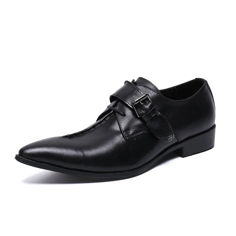 Christia Bella Simplicity Genuine Leather Business Shoes - Large Size Pointed Toe Formal Dress Shoes with Fashion Buckle - Image 7