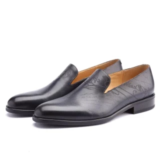 Italian Luxury Genuine Leather Loafers - Vintage Retro Dress Shoes for Men