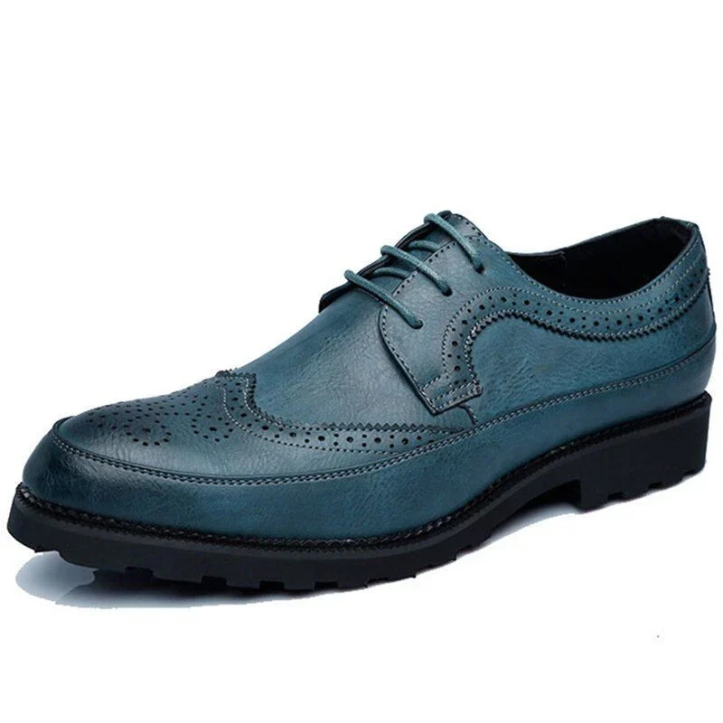 Misalwa Big Size British Style Brogue Oxfords - Carved Pattern Dress Shoes for Men - Image 4