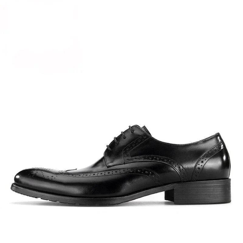 Summer Men's Vintage Brogue Oxfords - Carved Genuine Leather Breathable Dress Shoes - Image 3