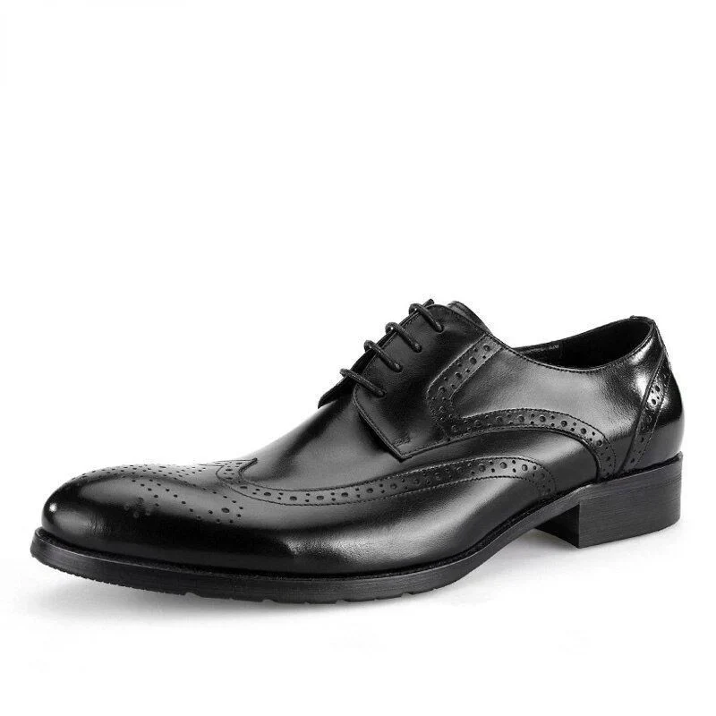 Summer Men's Vintage Brogue Oxfords - Carved Genuine Leather Breathable Dress Shoes