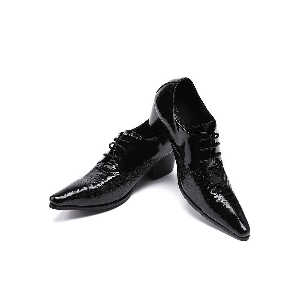 Christia Bella Pointed Toe High Heel Oxford Dress Shoes - Fashionable Party and Business Shoes for Men