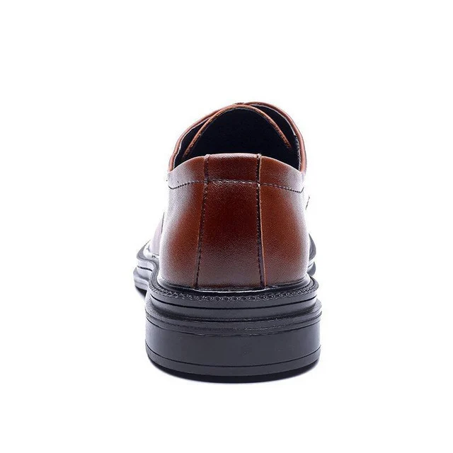 Fashion Pointed Casual Business Shoes - Simple and Comfortable Genuine Leather Dress Shoes for Men - Image 6
