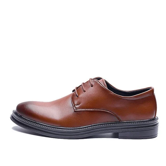 Fashion Pointed Casual Business Shoes - Simple and Comfortable Genuine Leather Dress Shoes for Men - Image 3