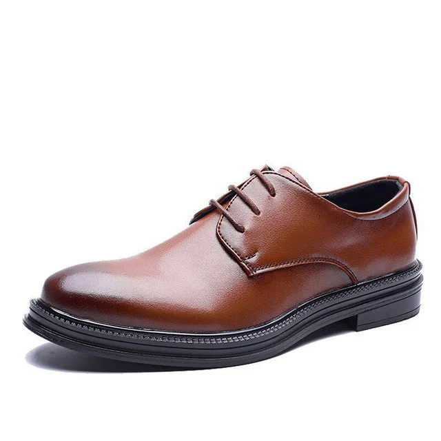 Fashion Pointed Casual Business Shoes - Simple and Comfortable Genuine Leather Dress Shoes for Men - Image 4