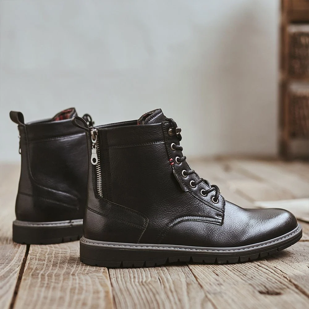 Man Lace-up Casual Boots New Autumn Ankle Botas Fashion Shoes Men Basic boots Men Comfy Leather Outdoor Walking Men's Boots - Image 5