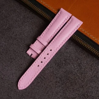 Saigon-Leather Handcrafted Pink Saffiano Leather Watch Strap