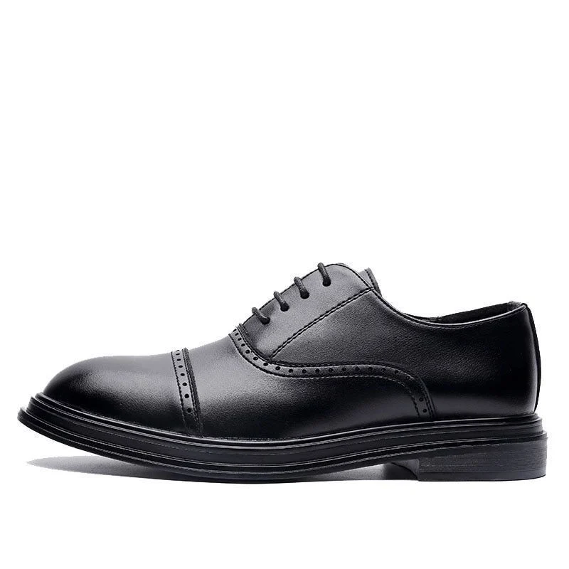 British Fashion Retro Carved Brogue Oxford Shoes - Trendy Pointy Business Formal Shoes for Men - Image 2