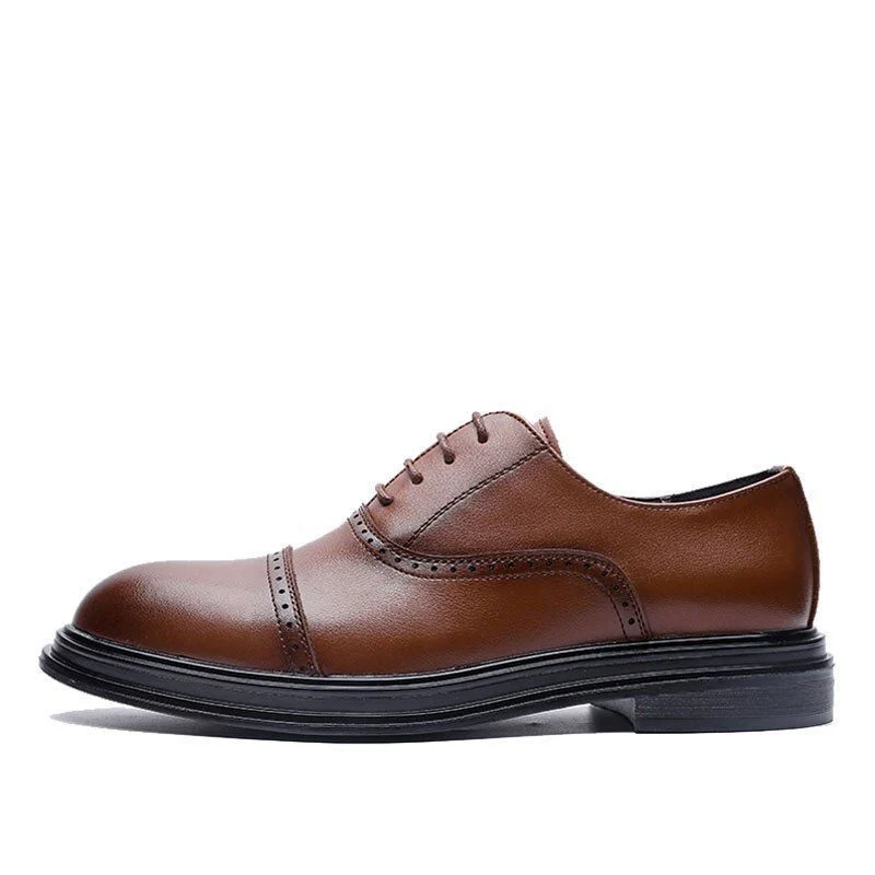 British Fashion Retro Carved Brogue Oxford Shoes - Trendy Pointy Business Formal Shoes for Men - Image 3