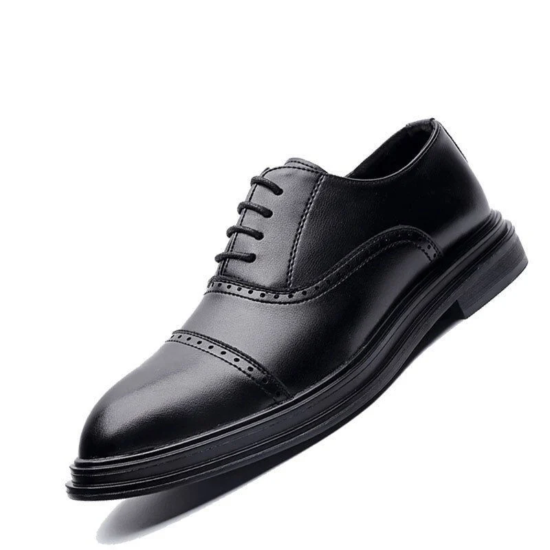 British Fashion Retro Carved Brogue Oxford Shoes - Trendy Pointy Business Formal Shoes for Men - Image 6
