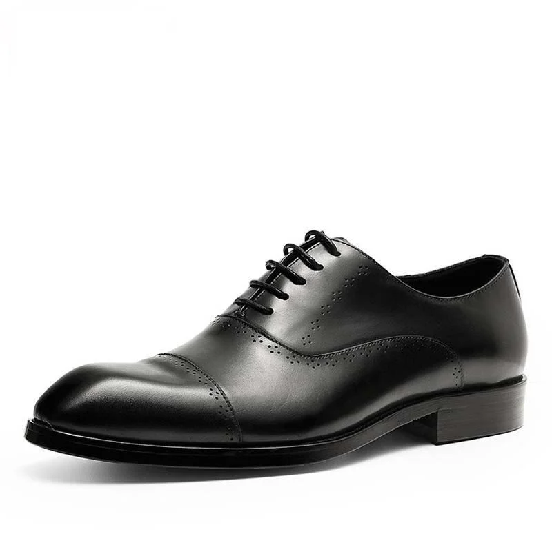 Genuine Leather British Style Pointed Toe Brogue Oxford Shoes - Retro Carved Wedding & Hairstylist Shoes for Men - Image 5