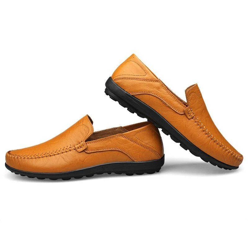 Merkmak Genuine Leather Fur-Lined Slip-On Shoes - Warm and Comfortable Men’s Casual Flats for Spring and Winter - Image 5