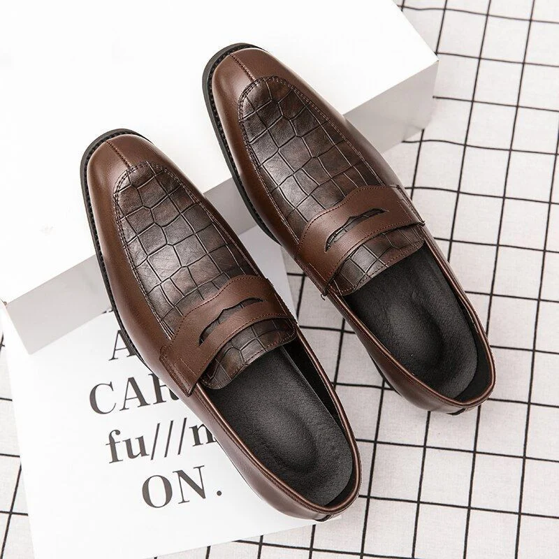 Misalwa British Italian Leather Slip-On Dress Shoes - Purple and Green Plus Size Formal Footwear for Gentlemen - Image 8