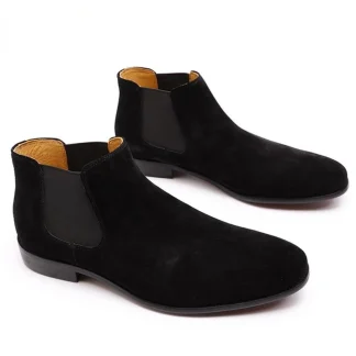 Luxury Design Men’s Leather Chelsea Boots - High-Grade Suede Ankle Boots with Elastic Band