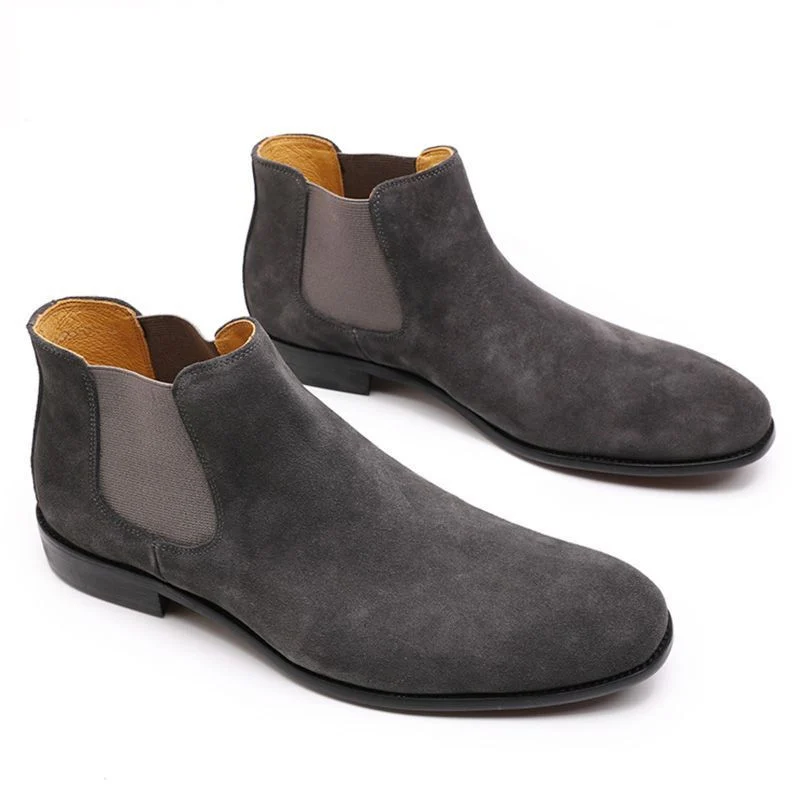 Luxury Design Men’s Leather Chelsea Boots - High-Grade Suede Ankle Boots with Elastic Band - Image 2