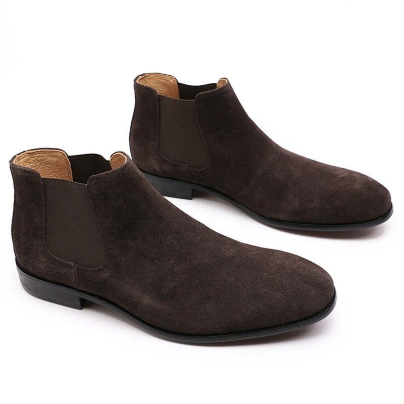 Luxury Design Men’s Leather Chelsea Boots - High-Grade Suede Ankle Boots with Elastic Band - Image 3