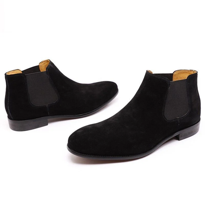 Luxury Design Men’s Leather Chelsea Boots - High-Grade Suede Ankle Boots with Elastic Band - Image 4