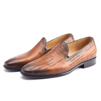 Men's Genuine Leather Loafer Shoes - Custom Luxury Vintage Retro Design for Office, Formal, Wedding & Casual Occasions