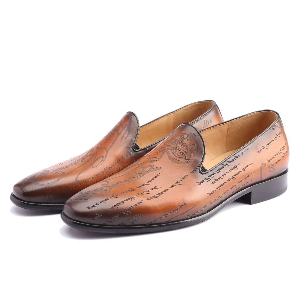 Men's Genuine Leather Loafer Shoes - Custom Luxury Vintage Retro Design for Office, Formal, Wedding & Casual Occasions