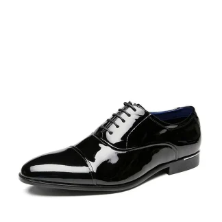Men Formal Shoes Spring New Business Office Wedding Footwear Black Fashion Designed Dress Shoes Leather Lace-Up Men's Shoes
