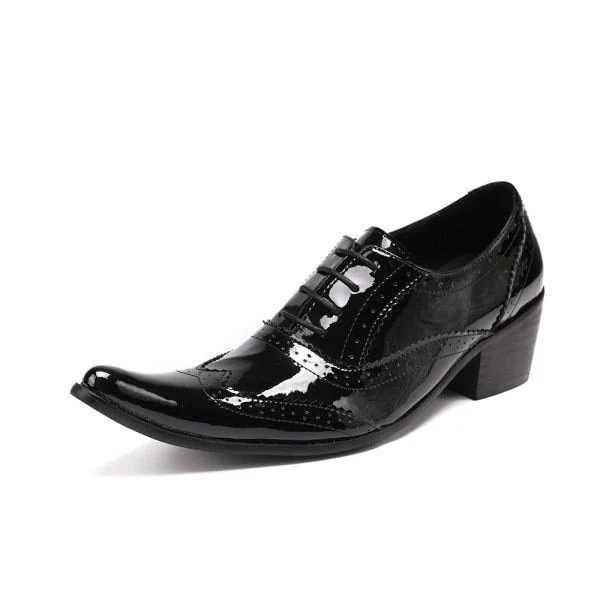 Christia Bella High Heel Dress Shoes - Rock Punk Fashion Genuine Leather Business Style Nightclub Shoes - Image 3
